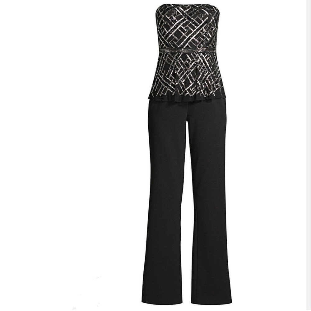 New w/tags Aidan gorgeous matrix strapless beaded jumpsuit
